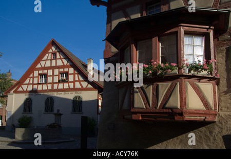 Architectural details über traditionelle Häuser, Stein am Rhein, Schweiz Stockfoto