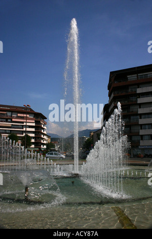 Brunnen tanzen in Thonon Les Bains Genfer See Frankreich Stockfoto