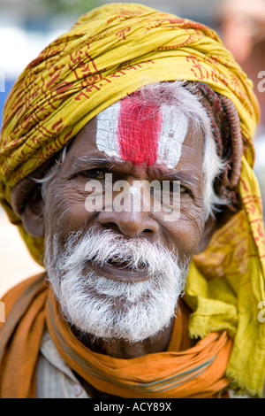 Sadhu (Heiliger). In der Nähe von Krishna-Tempel.  Durbar Square.  Kathmandu.  Nepal Stockfoto