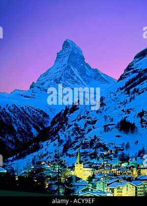 Schweiz Wallis Zermatt montieren Matterhorn Sonnenuntergang Stockfoto