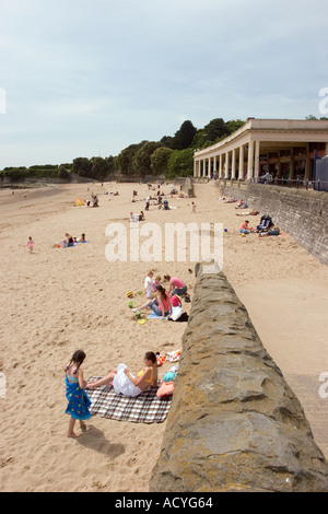 Wales Glamorgan Barry Inselbewohner am Whitmore Bay beach Stockfoto