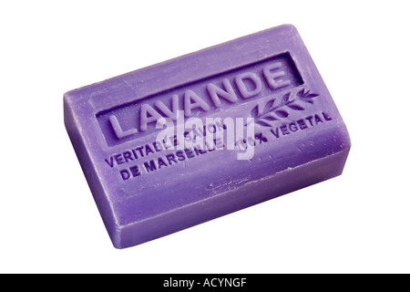 Traditionelle provenzalische Lavendel Seife aus Frankreich Stockfoto