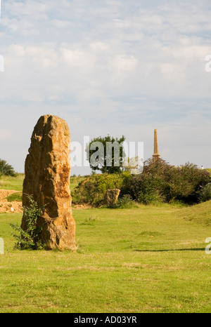 Denkmal und Millenium Steinkreis am Schinken Hill Country Park in der Nähe von Yeovil in Somerset Stockfoto