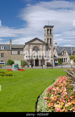 Blumenbeete in der Grant Park Gardens Forres Moray Grampian Region Stockfoto