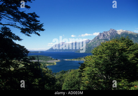 Seen Paimun und Huechulafquen und südlichen Buche Wald, Nationalpark Lanin, Provinz Neuquen, Argentinien Stockfoto