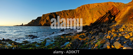 Hartland Quay an der North Devon Heritage Coast. Stockfoto