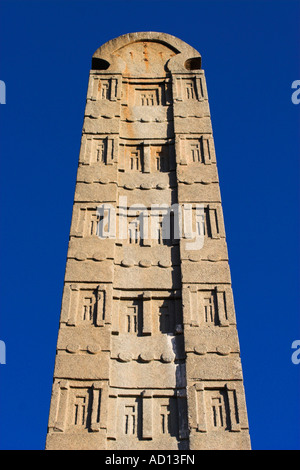 Äthiopien, Aksum, Northern Stelen Park, König Ezana Stele, Apex der Stelen Stockfoto