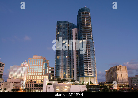 New River Waterfront & Eigentumswohnung, Fort Lauderdale, Florida, USA Stockfoto