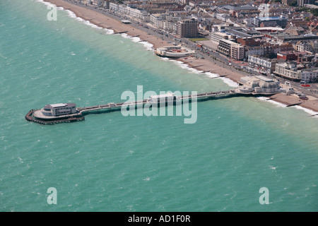 Luftaufnahme von Worthing Pier, Worthing, West Sussex, Großbritannien Stockfoto