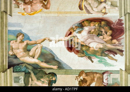 Michelangelo der Decke Malerei, Sixtinische Kapelle, Vatikan, Rom, Italien Stockfoto