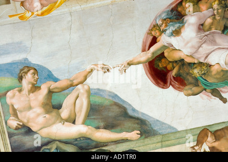 Michelangelo ist Malerei, Sixtinische Kapelle, Vatikan, Rom Decke. Stockfoto