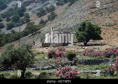 Alte Kapelle in Agia Roumeli Dorf am Rande der Samaria-Schlucht-Nationalpark auf der griechischen Insel Kreta Stockfoto