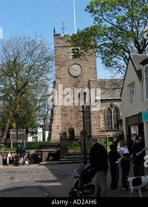 St. Chad s Kirche aus dem Market Square Poulton le Fylde Stockfoto