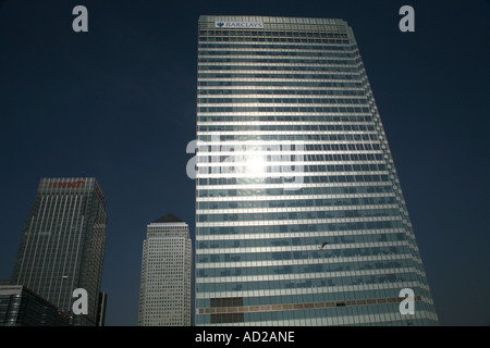 Citibank, Barclays und One Canada Square im Canary Wharf, London England Stockfoto