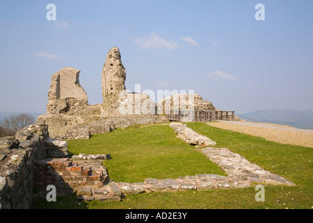 13. Jahrhundert Montgomery Burgruine erbaut von Henry III Montgomery Powys Mid Wales UK Stockfoto