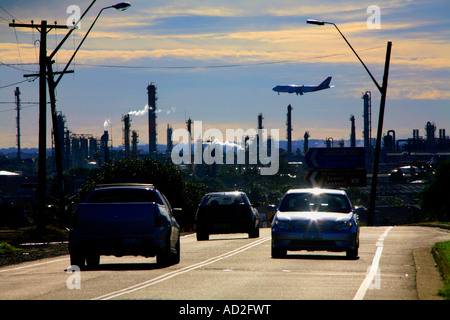 Industrielandschaft mit Jet bei Bunnerong rd La Perouse Sydney Australia Stockfoto