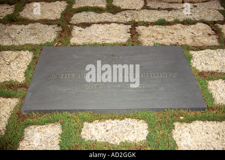 Präsident John Fitzgerald Kennedy Grab, Nationalfriedhof Arlington, Virginia, USA Stockfoto