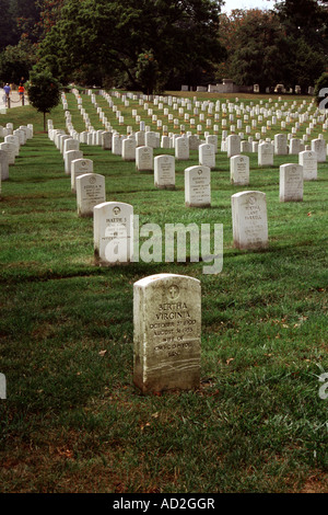 Militärisches Personal Grabsteine, Nationalfriedhof Arlington, Virginia, USA Stockfoto