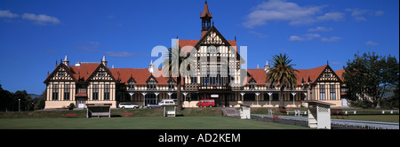 Rotorua Museum, ehemaligen Badehaus, Haus Tudor Türme, Nordinsel, Neuseeland Stockfoto