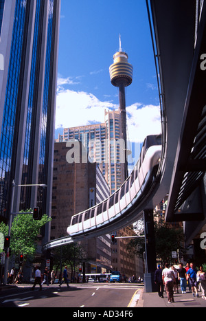 Einschienenbahn CBD in der Nähe von Darling Harbour Sydney Australia Stockfoto