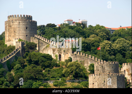 Rumeli Hisari, thrakischen Burg, 1452 Festung, mit Blick auf Bosporus Istanbul Stockfoto