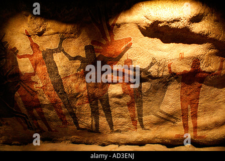 Replik der Cueva Pintada in der Sierra de San Francisco, Baja California, National Museum der Anthropologie, den Chapultepec Park, Mexiko Stadt Stockfoto