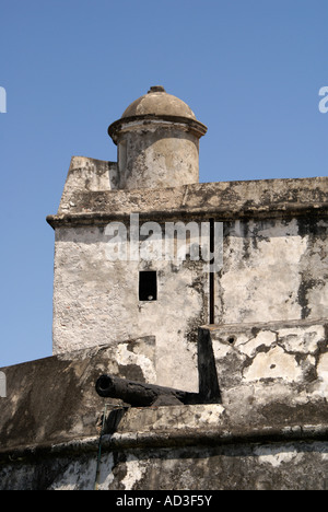 Guard Post, Baluarte de Santiago Fort in der Stadt Veracruz, Mexiko Stockfoto