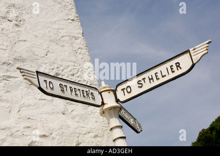 Alten Stil Straßenschild, Jersey. Stockfoto