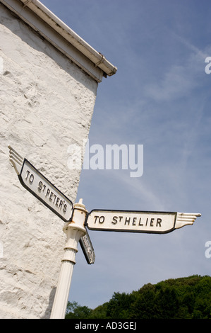 Alten Stil Straßenschild, Jersey. Stockfoto