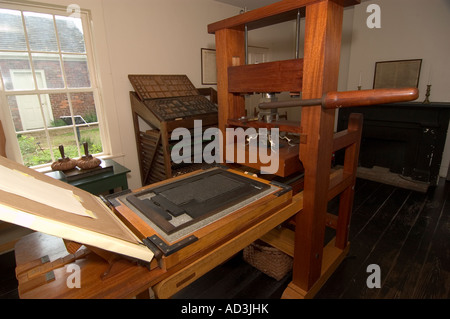 Historische Druckmaschine im Arkansas Museum in Little Rock Arkansas Stockfoto