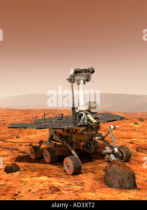 Künstler-Überstellung von Mars-Rover Stockfoto