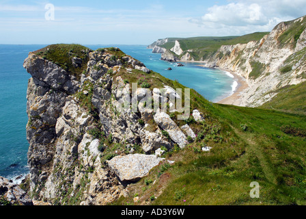 Dungy Kopf Blick über St. Oswald Bay in Richtung Durdle Door an der Küste von Dorset Stockfoto