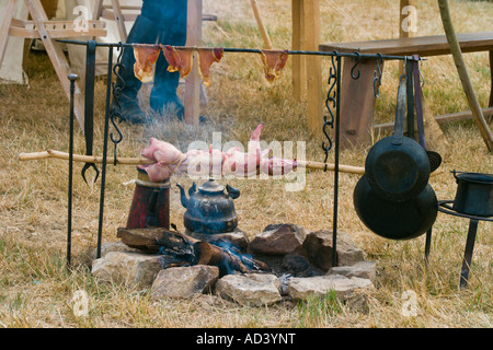 Westen des Landes Cowboy Abendessen Stockfoto