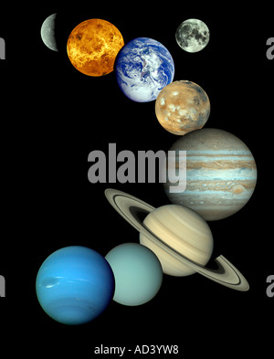 Solar-System-Montage Stockfoto