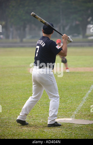 Baseball-Spieler-Padang-Singapur Stockfoto