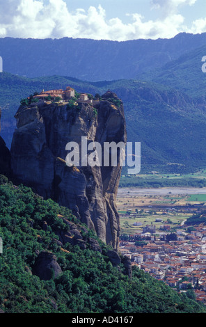 Das Kloster der Heiligen Dreifaltigkeit (Agia Triada) in Meteora, Griechenland Stockfoto