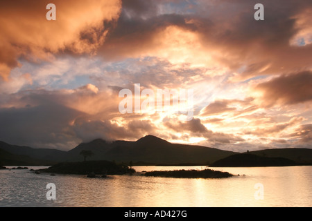 Sonnenuntergang über the Black Mount und man Na h Achlaise Rannoch Moor Scotland UK Stockfoto