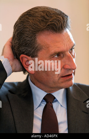 Günther Hermann Oettinger, deutscher Politiker (CDU, CDU), Ministerpräsident von Baden-Württemberg, Deutschland Stockfoto