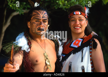 Maori Kultur Stamm in Rotorua Neuseeland Stockfoto