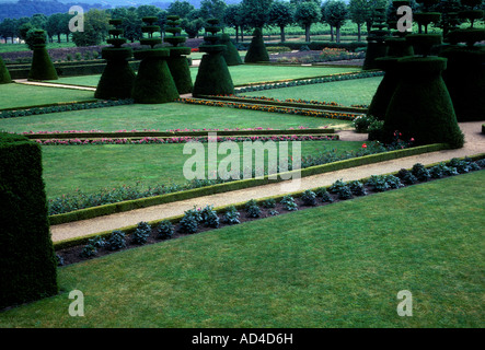 Garten-Landschaft Landschaftsbau Chateau de Pizay Villie-Morgon Rhone-Alpes Frankreich Europa Stockfoto