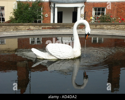 In der Nähe von Manningtree Essex ist der Mistley Swan Brunnen die große Anzahl von Schwanen, die den nahe gelegenen River Stour England besuchen Stockfoto