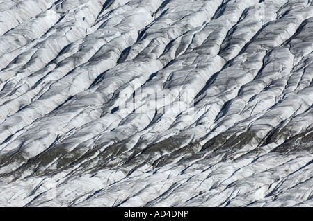 Gletscher-Sprung von den großen Aletschgletscher, Goms, Wallis, Schweiz Stockfoto