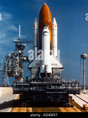 Space Shuttle Start Columbia auf der Startrampe Stockfoto