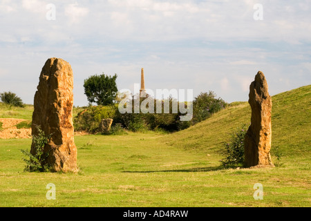 Denkmal und Millenium Steinkreis am Schinken Hill Country Park in der Nähe von Yeovil in Somerset Stockfoto