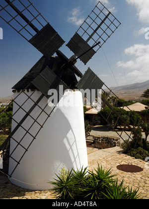 Windmühle auf der spanischen Insel Fuerteventura auf den Kanarischen Inseln Stockfoto