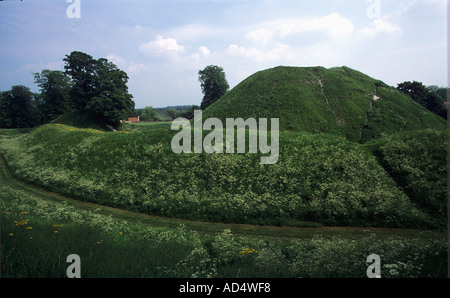 11. Jahrhundert Motte und Bailey Eathworks von William de Warenne bald nach 1066 gebaut Stockfoto