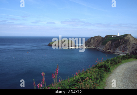 Straße zum Hafen auf Lundy Island England Stockfoto