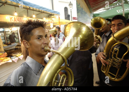 Balkan Brass Bands Musik Festival Guca / Serbien 2005, Musiker Stockfoto