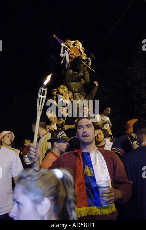 Balkan Brass Bands Musik Festival Guca / Serbien 2005, Menschen feiern Stockfoto