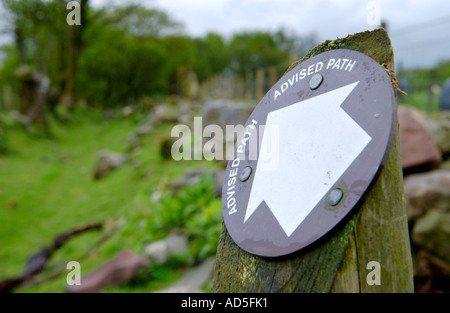 RIET Weg Zeichen am Wasserfall gehen bei Pontneddfechan South Wales UK Stockfoto